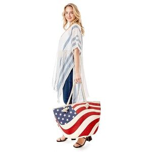 RED WHITE & BLUE USA TOTE BAG